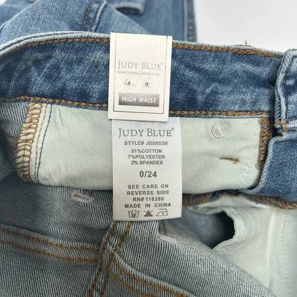 Judy Blue NWT Tummy Control Skinny Fit Hi-Rise Denim Jean Size 0/24 Style #88538 - Picture 5 of 7